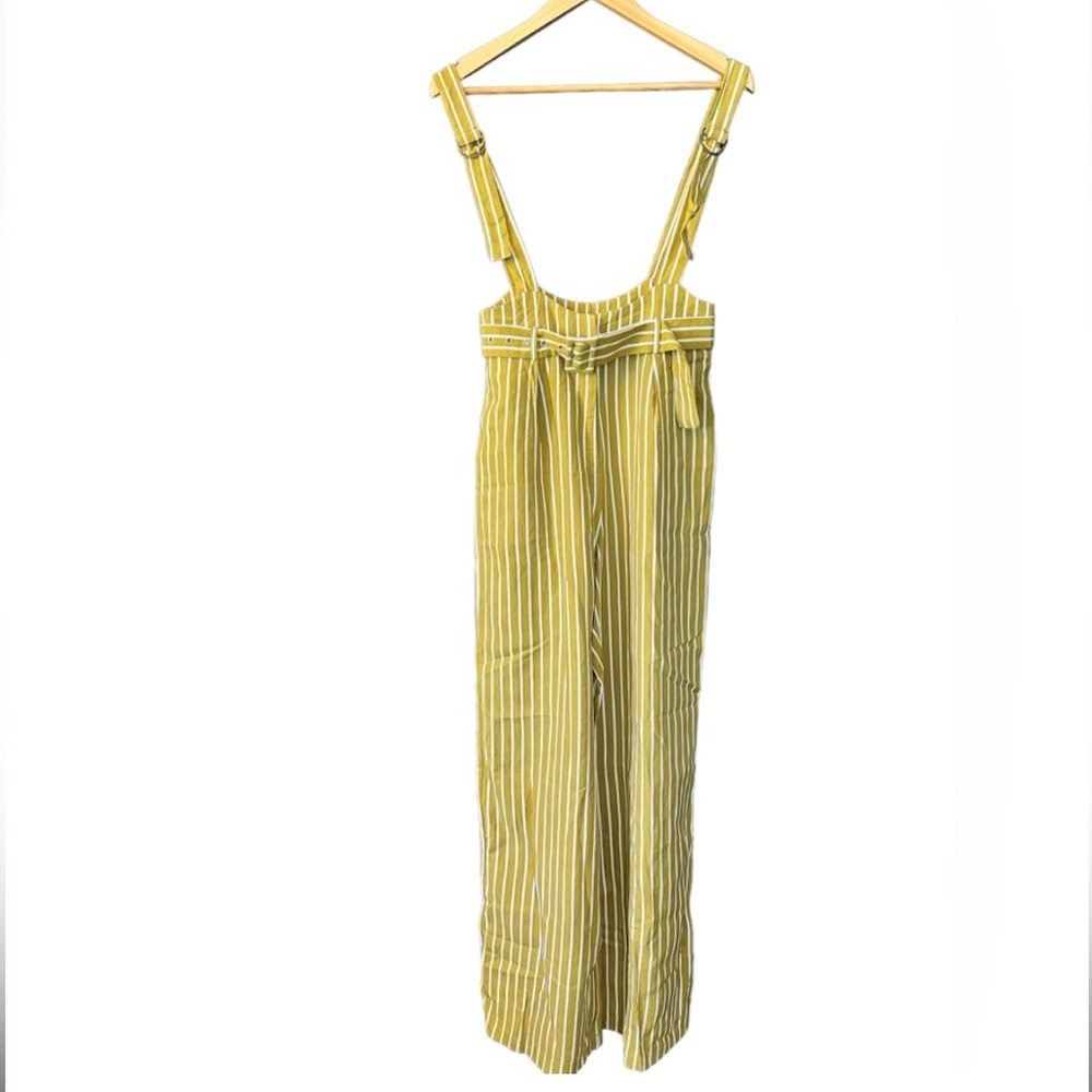 NWOT APeach Mustard Colored High Waisted Jumpsuit - Picture 2 of 13